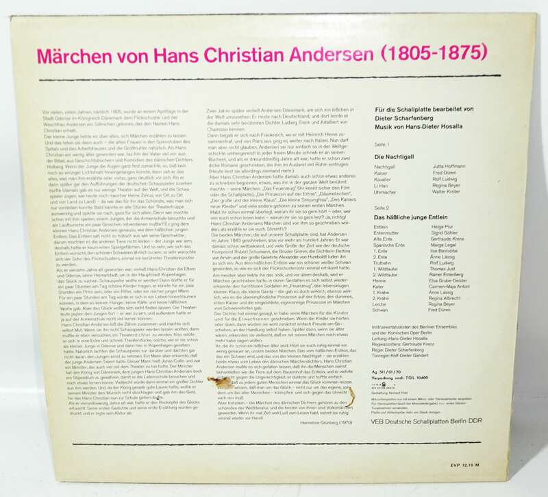 Die Nachtigall Märchen von Hans Christian Andersen 1970 DDR Schallplatte 