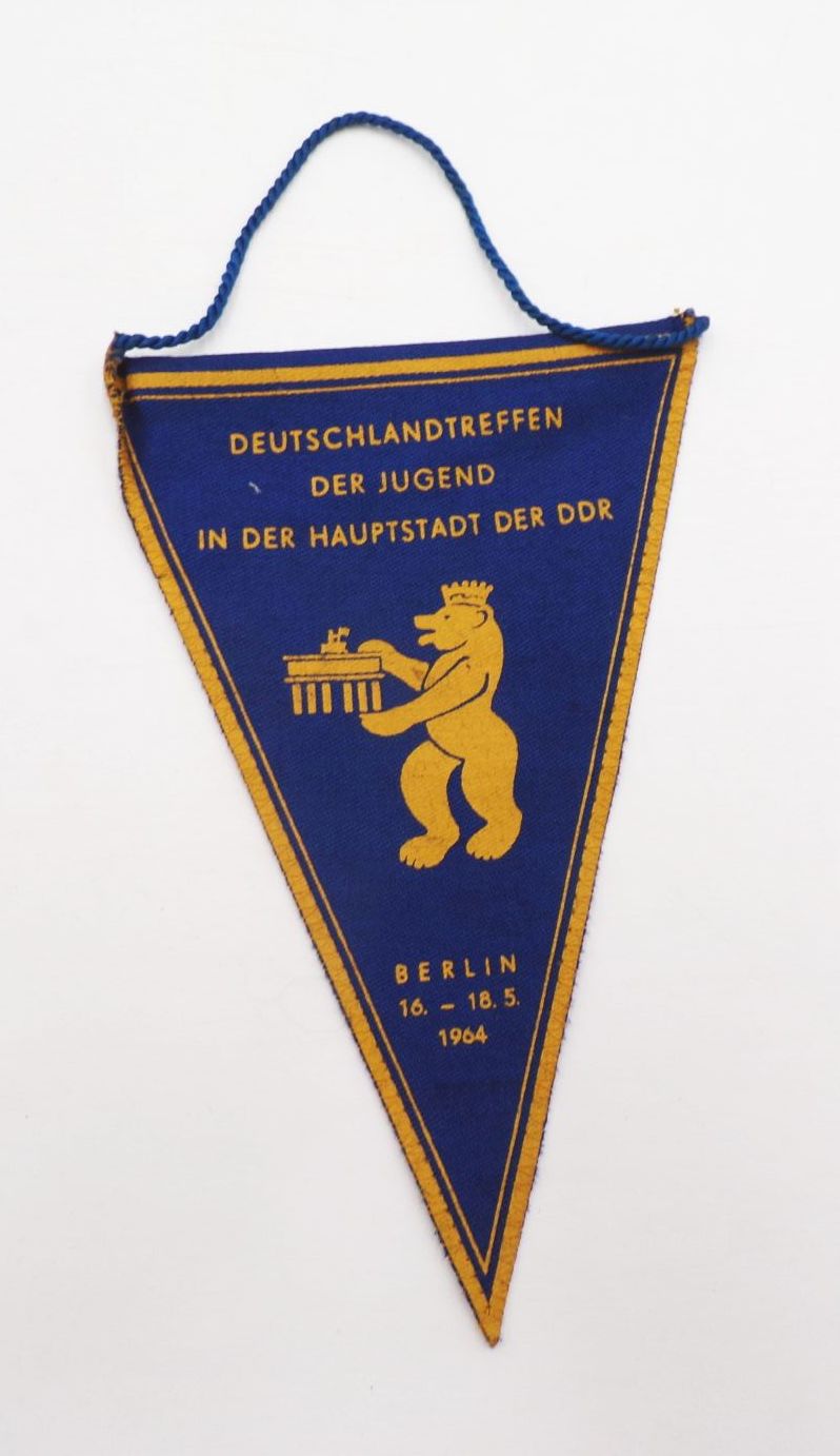 Alter Wimpel Deutschlandtreffen der Jugend Hauptstadt DDR 1964 GDR