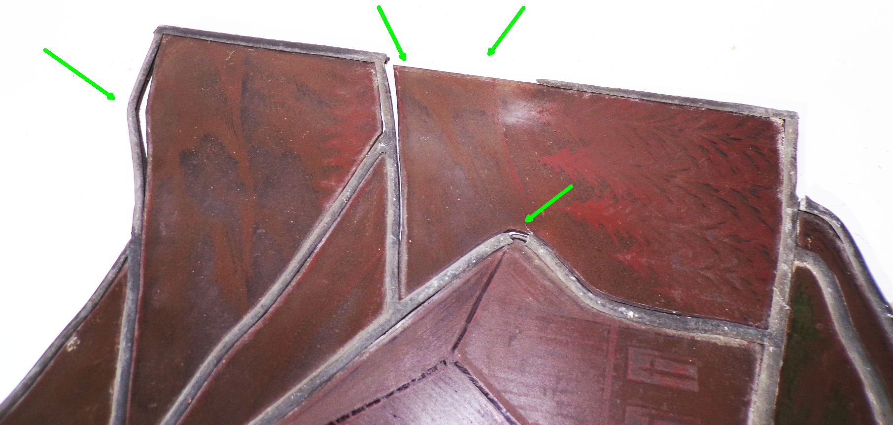 Bleifenster Fensterbilder uralte Bleiverglasung 2 Stück Fenster