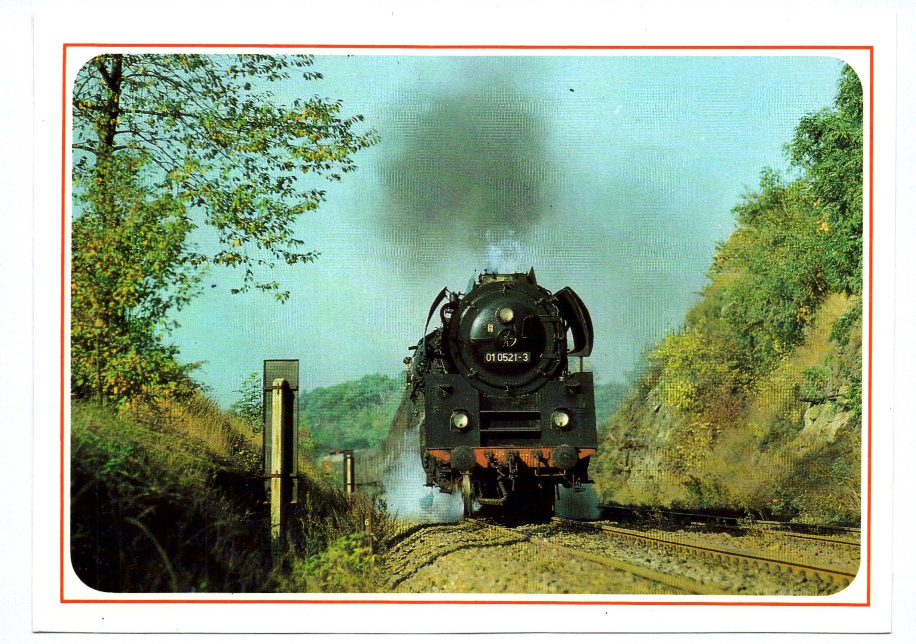 Foto Ak Dampflok 01 0521-3 zwischen Saalfeld und Unterwellenborn 1986 Foto Ak Dampflok 01 0521-3 zwischen Saalfeld und Unterwellenborn 1986
