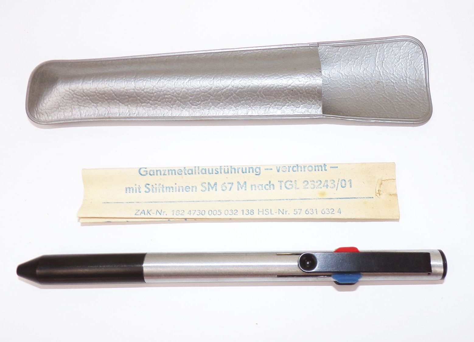 Vierfarben Kugelschreiber Rugli M10 1 DDR Ganzmetall SM67M Etui Unbenutzt Kuli