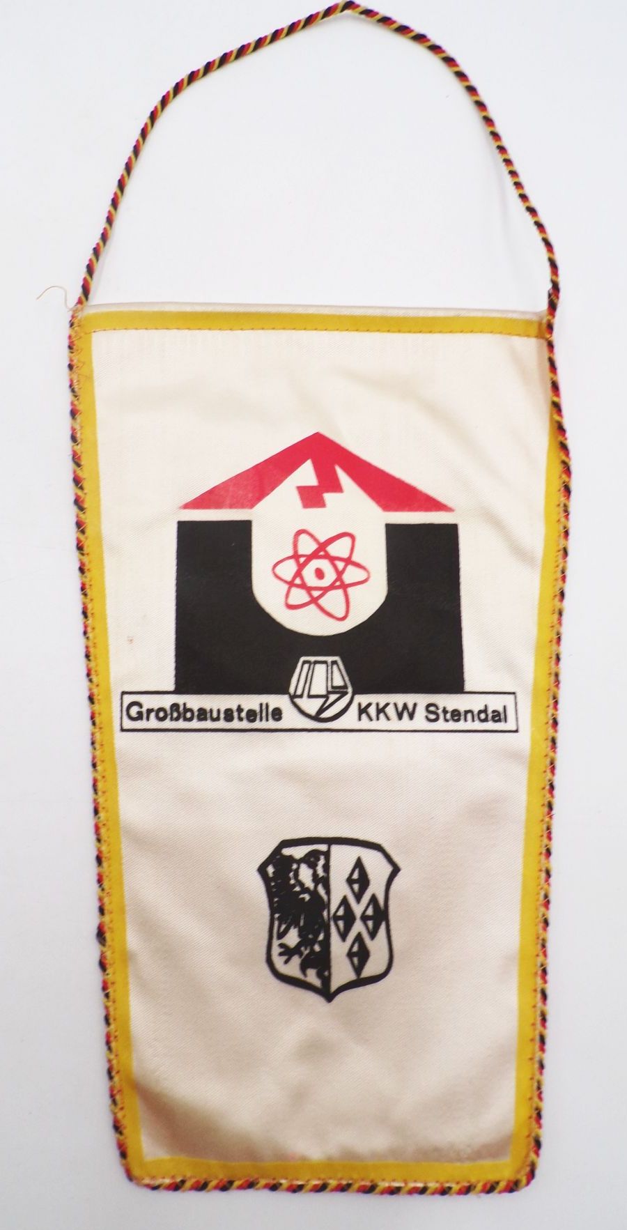 DDR Wimpel Bestes Kollektiv Aufbau des KKW Stendal 