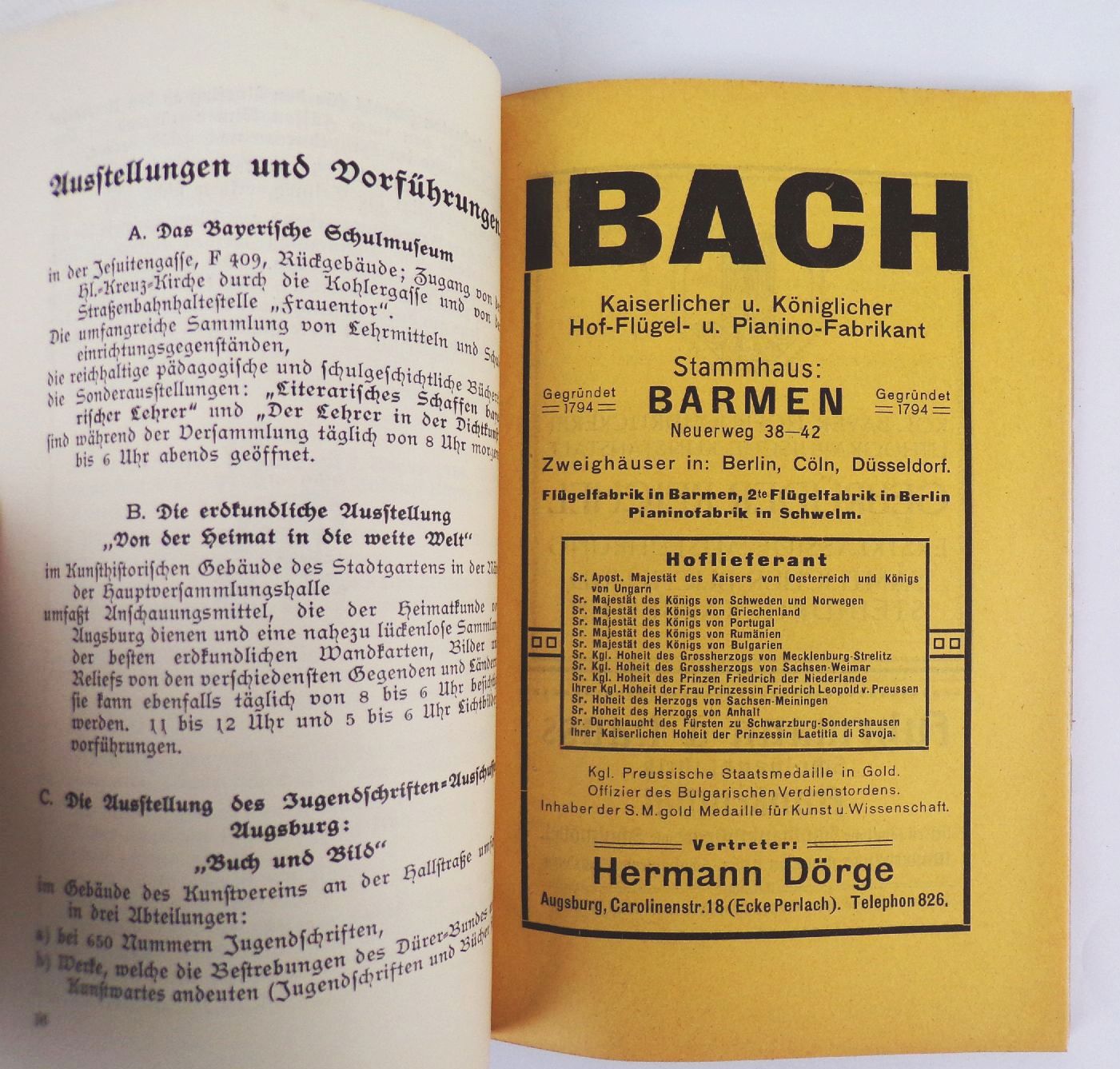 Bayerischer Volksschullehrer Verein Fest Führer Augsburg 1914 