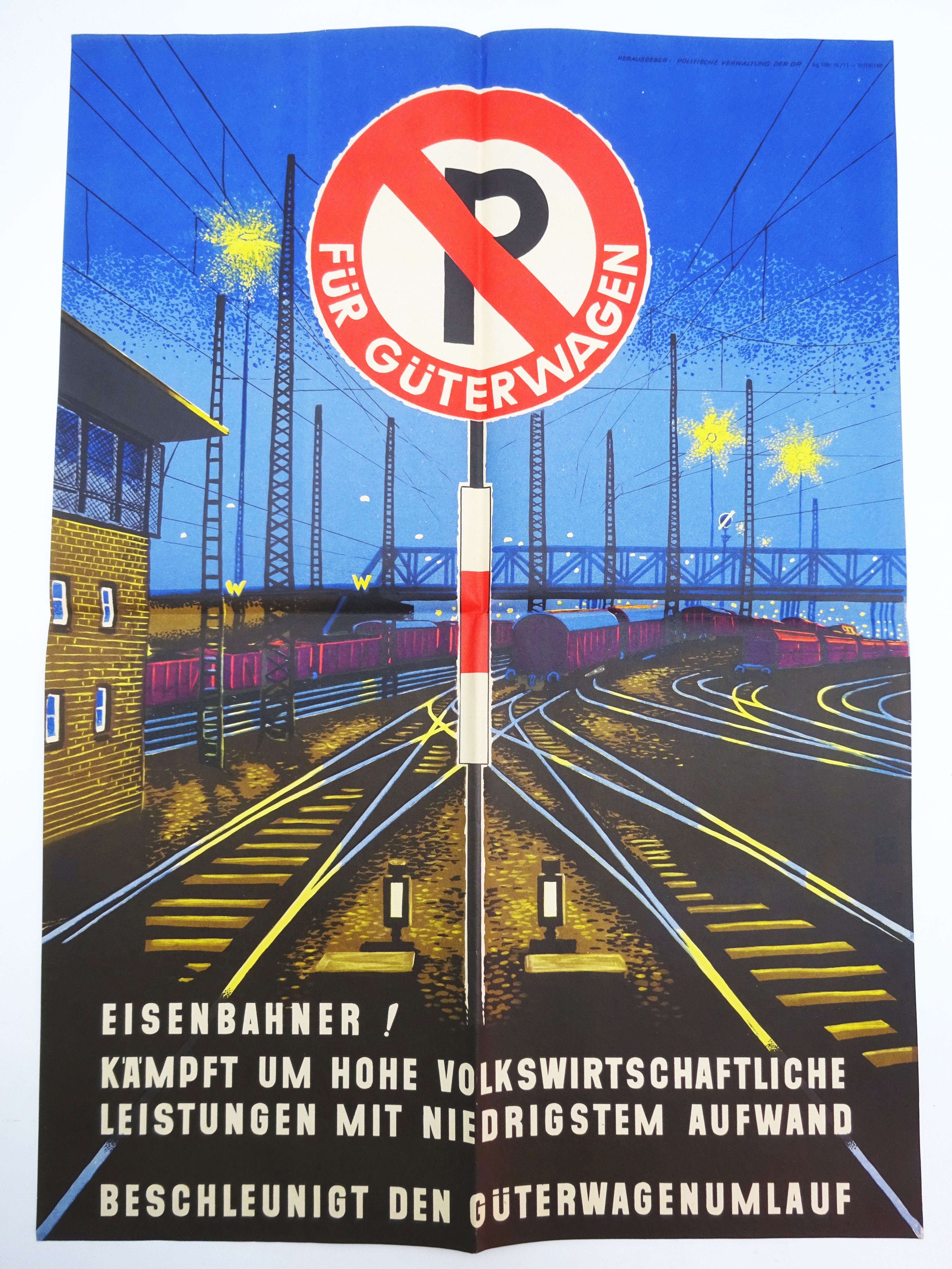 Altes Plakat Eisenbahn Güterwagenumlauf 1971 DDR