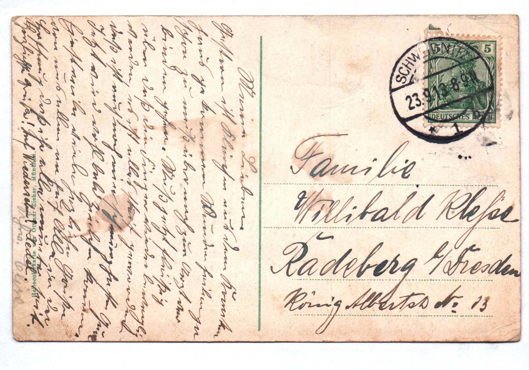 Ak Schweidnitz Rathaus 1913