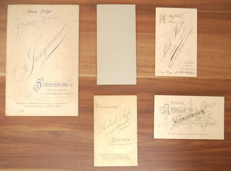 Soldaten Fotos Albumin auf Pappe 5 Stück Militär 1 WK