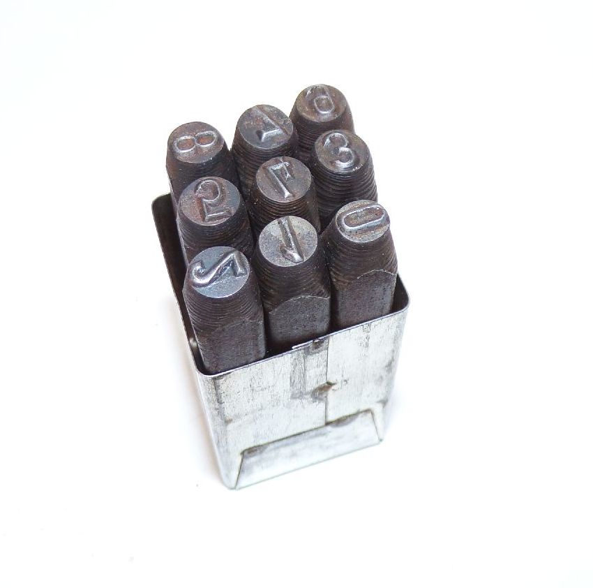 Alter Satz Schlagzahlen 5 mm 0 bis 9 Oldtimer Ziffern Schlagstempel