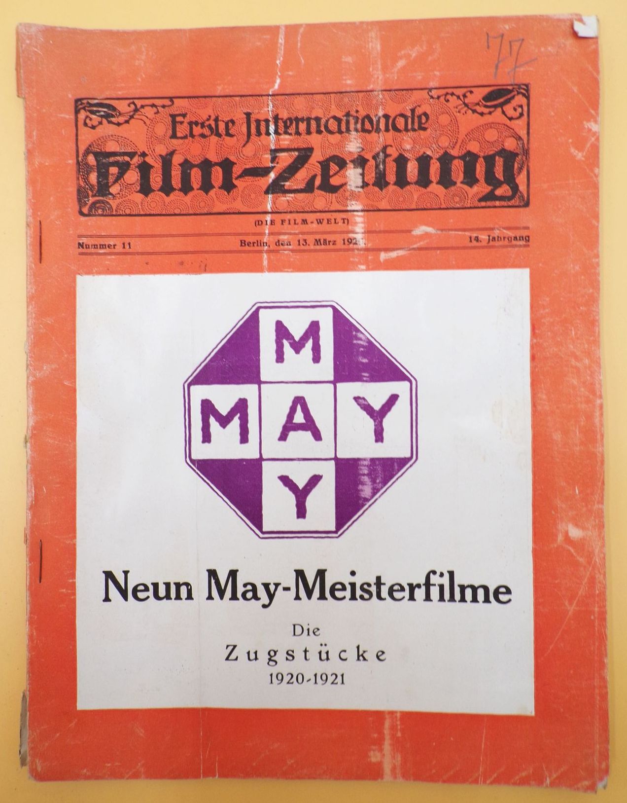 Erste internationale Film Zeitung Nummer 11 von 1920 May Meisterfilme 