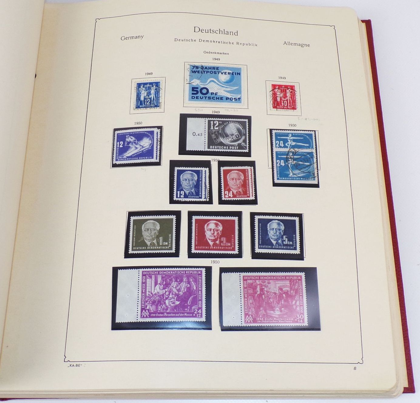 Kabe Album SBZ DDR 1949 bis 1968 Briefmarken Mao Schiller Köpfe