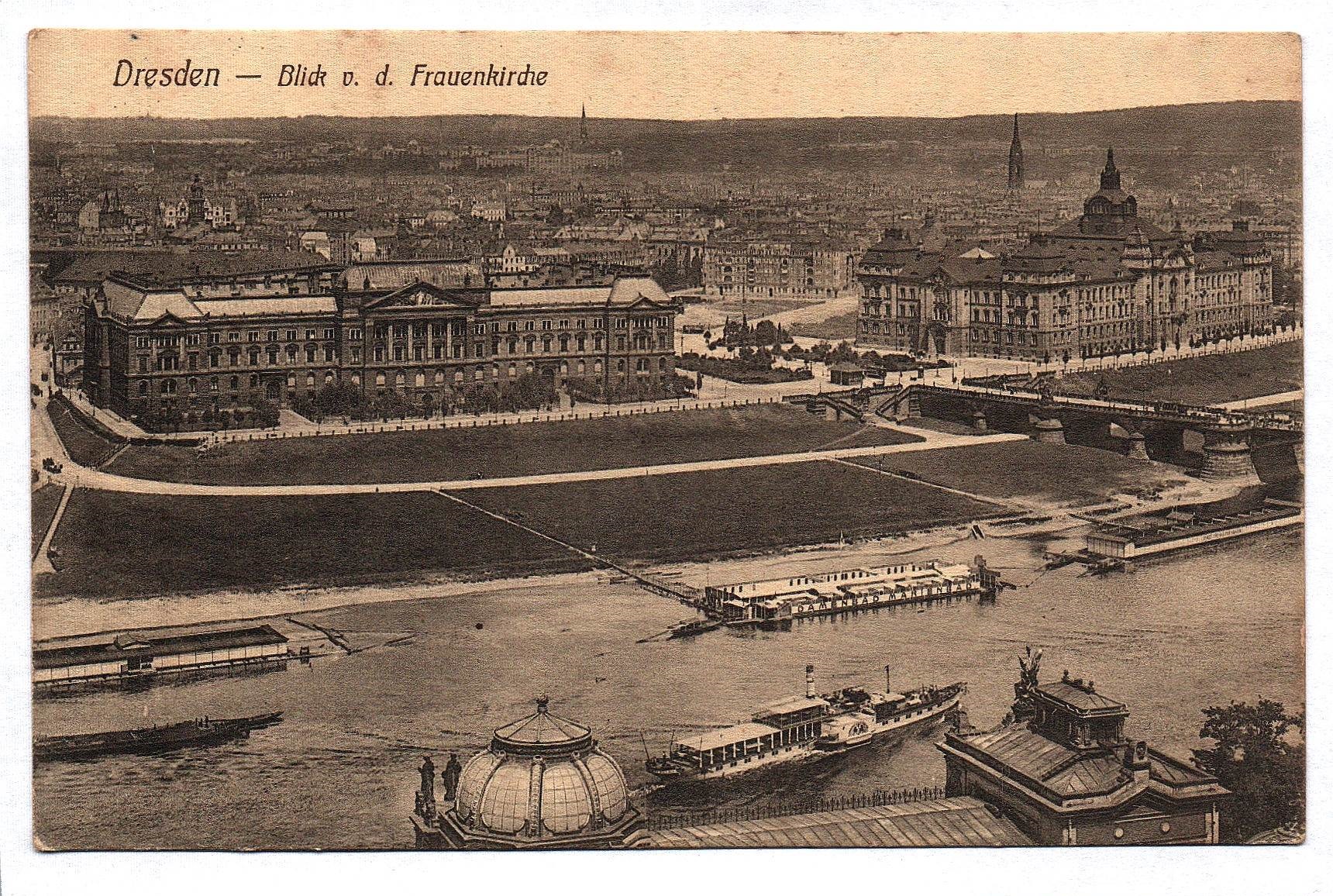 Ak Dresden Blick von der Frauenkirche Sachsen 1909