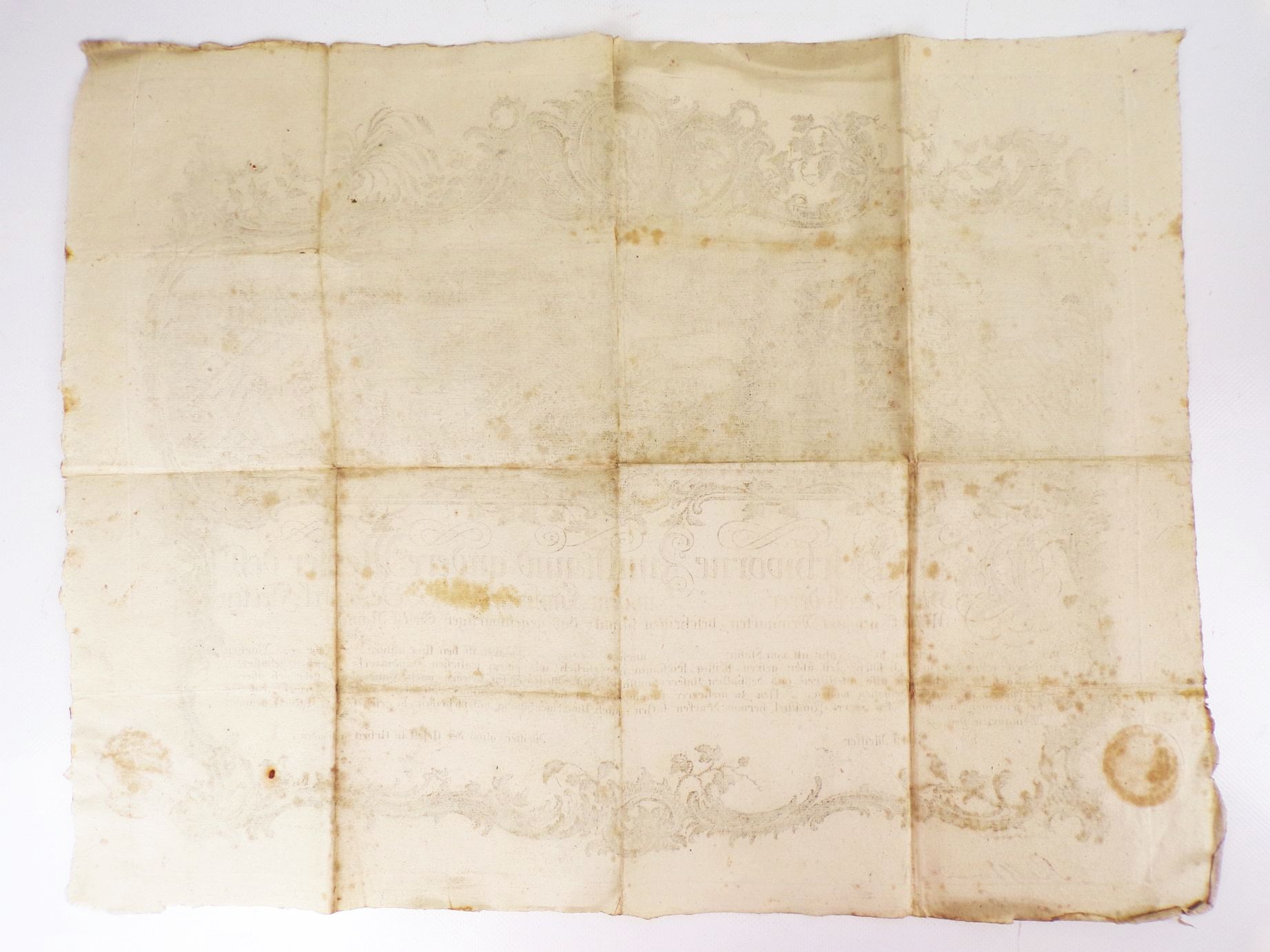 Gesellenbrief Zimmermann 1794 Weingarten Marck Flecken Altdorff Kupferstich