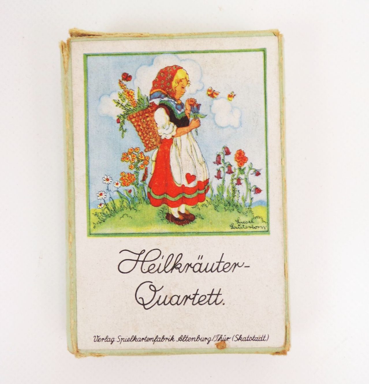 Heilkräuter Quartett Liesel Lauterborn Spielkartenfabrik Altenburg altes Kartenspiel