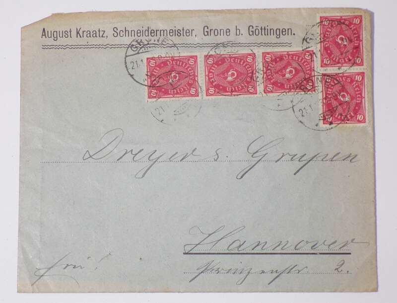 Firmenbrief August Kraatz Schneidermeister Grone bei Göttingen 1923