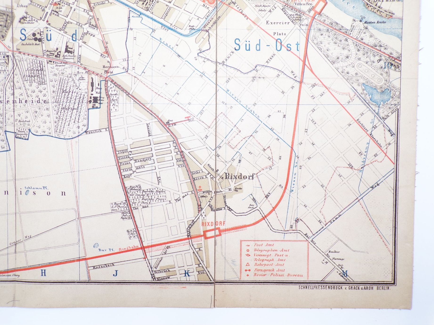 Stadtplan Berlin 1888 Beilage für Adressbuch Leinenkarte Stadtplan Berlin 1888 Beilage für Adressbuch Leinenkarte