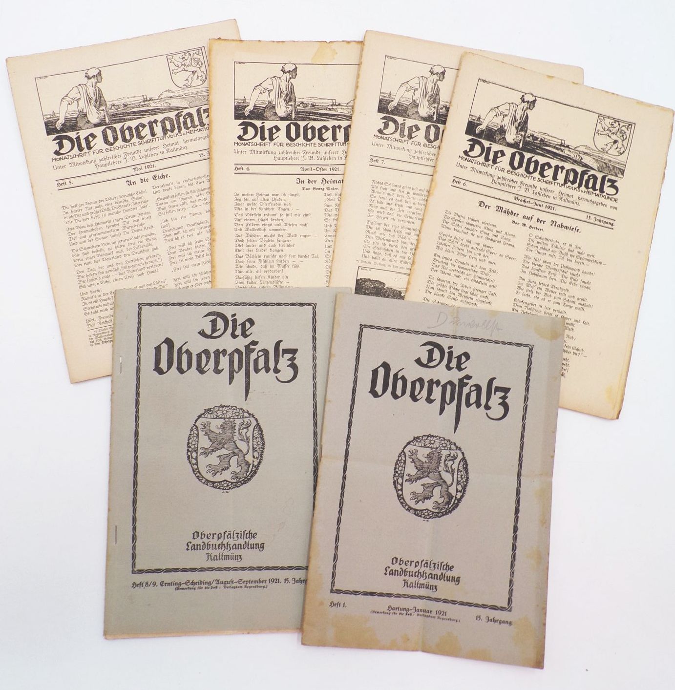 Die Oberpfalz Oberpfälzische Landbuchhandlung Kallmünz 1921 