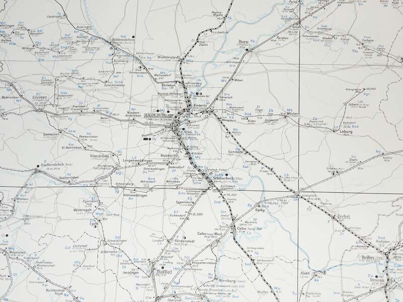 Reichsbahndirektionsbezirk Magdeburg 1988 Schienennetz Karte 