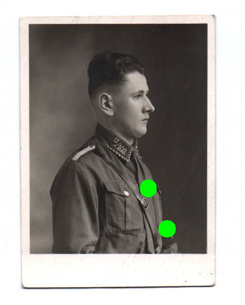 Portraitfoto SA Soldat 103 Bann 2 Wk ohne Schaftmütze Foto