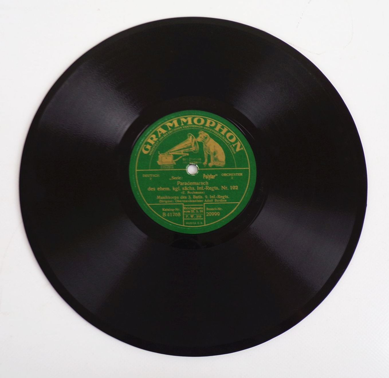 Alte Schellackplatte Parademarsch kgl sächsisches IR Nr 102 Alte Schellackplatte Parademarsch kgl sächsisches IR Nr 102
