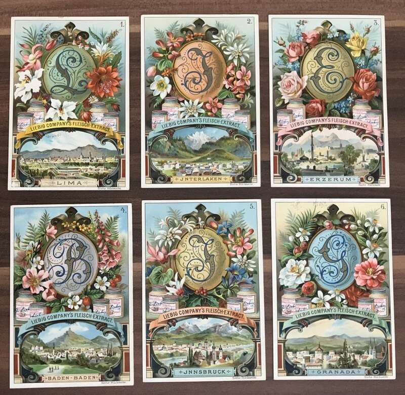 Liebig Bilder Städtenamen 6 Stück Nr 309 Serie Sammelbilder
