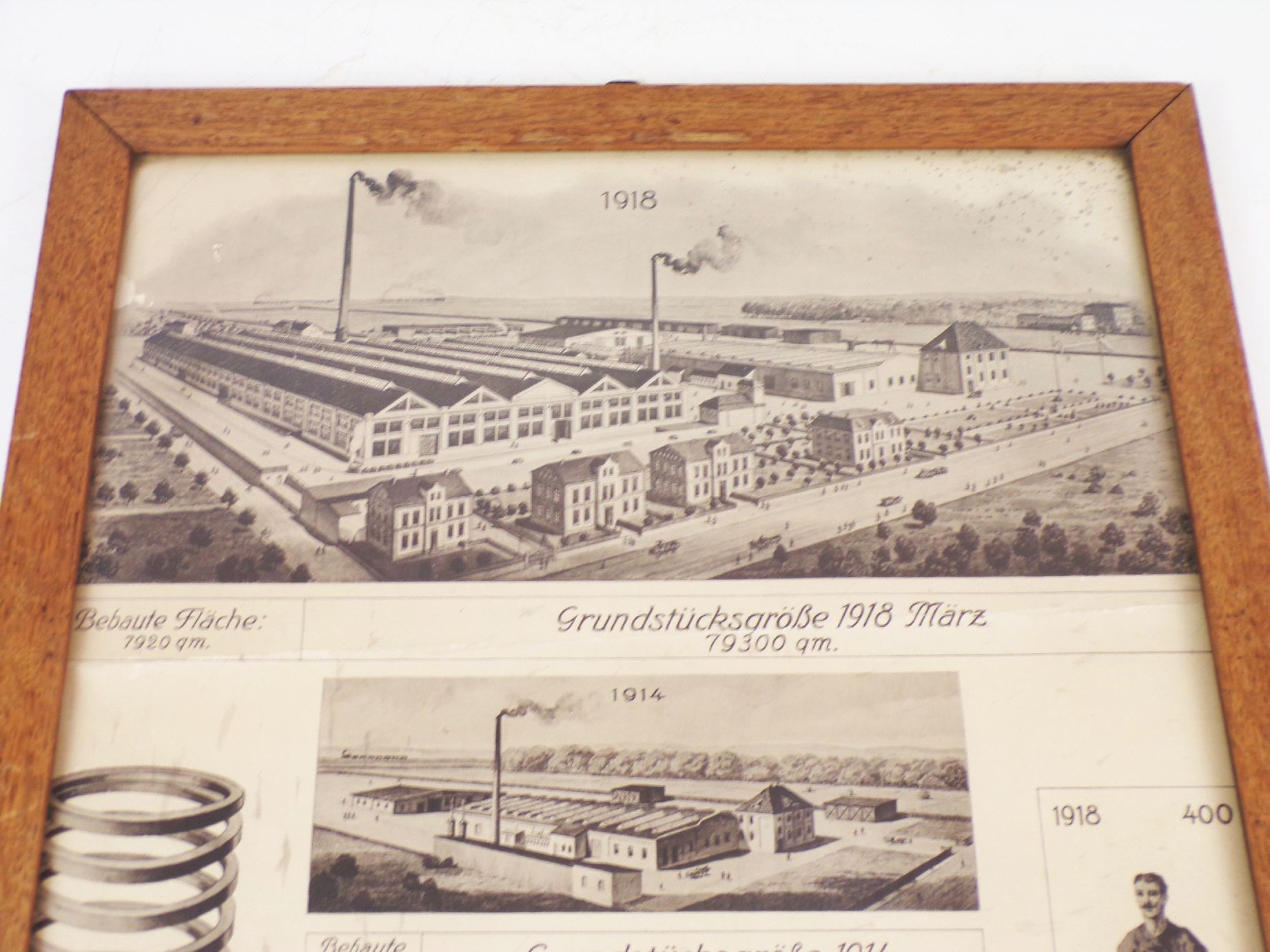 Reklame Schild Kanonen Federfabrik Max Weber Zittau Militär 1918 Rahmen 1 Wk