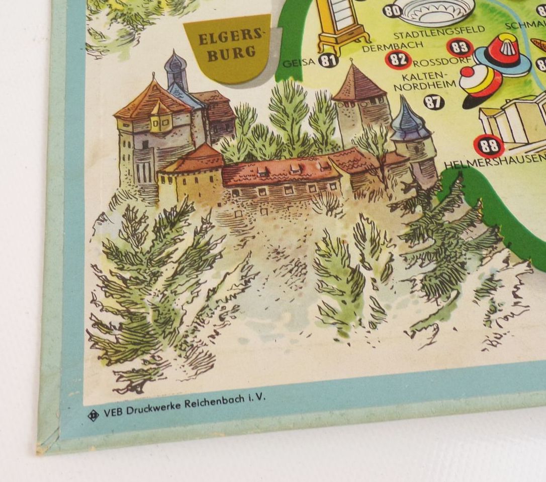 Eine Reise durch Thüringen DDR Würfelspiel 1962 Eine Reise durch Thüringen DDR Würfelspiel 1962