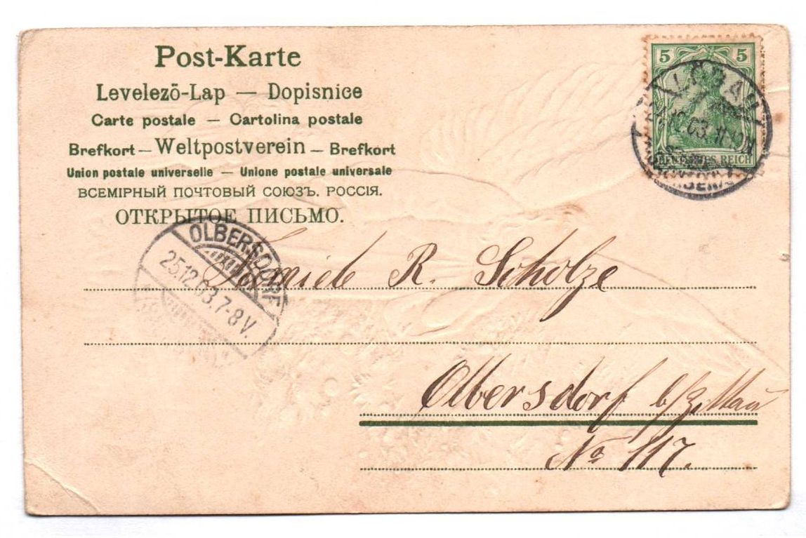 Litho Postkarte Engel Christbaum Kerzenschein 1903