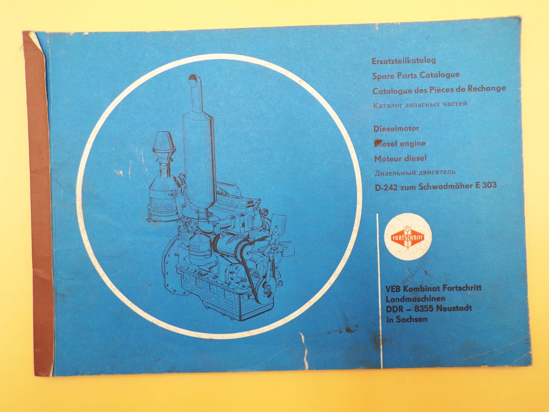 Ersatzteil Katalog Dieselmotor D242 zum Schwadmäher E303 Fortschritt