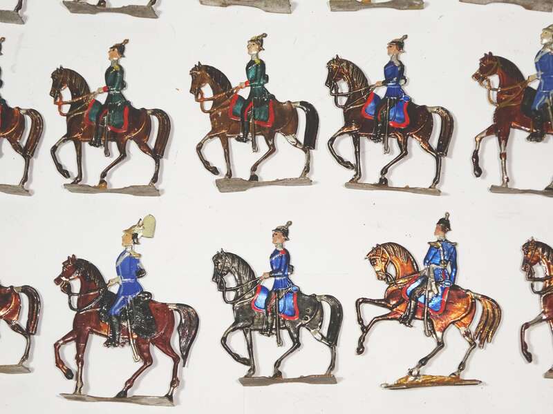 Alte Zinnfiguren sächsisches Feldartillerie Regiment 12 Reiter Kanonen