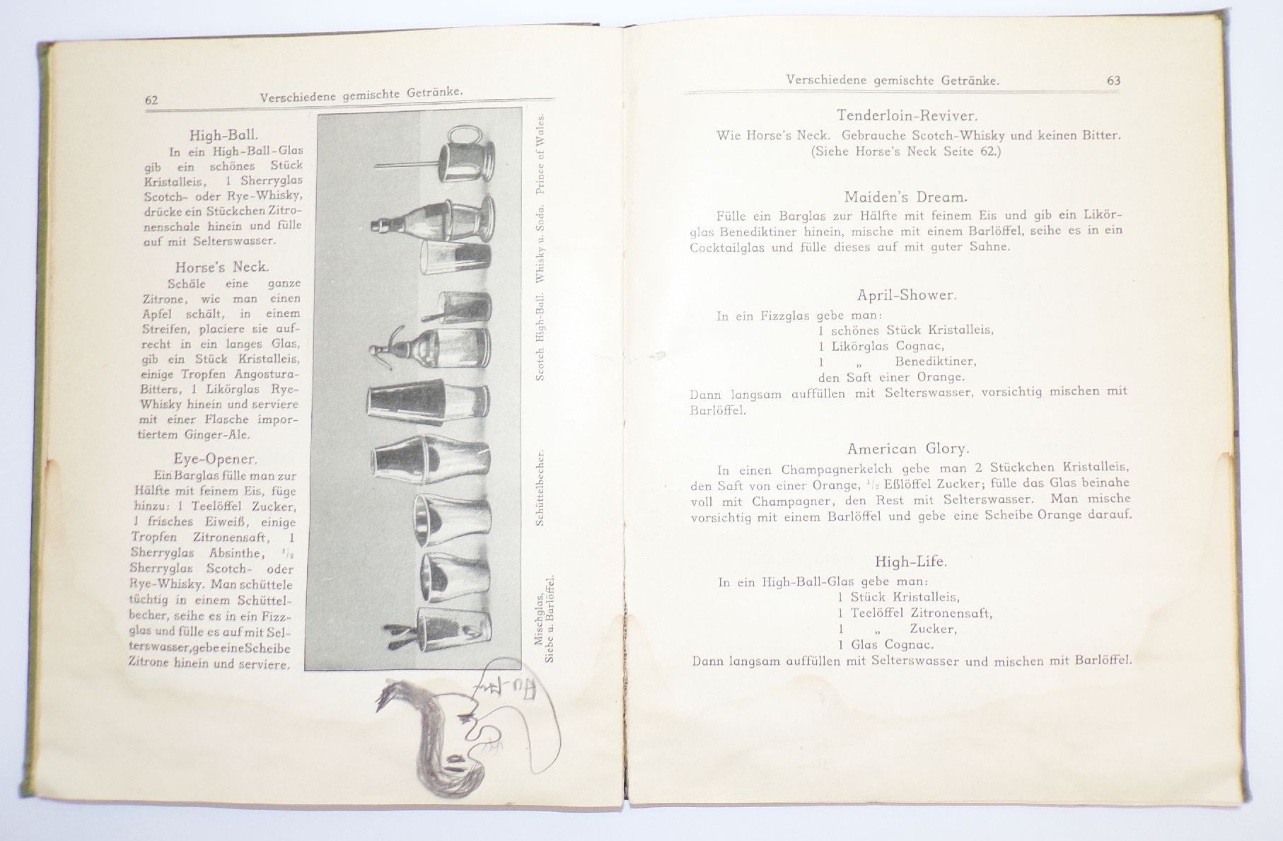 Der Mixologist illustriertes Getränkebuch Seutter um 1930 Barkeeper 