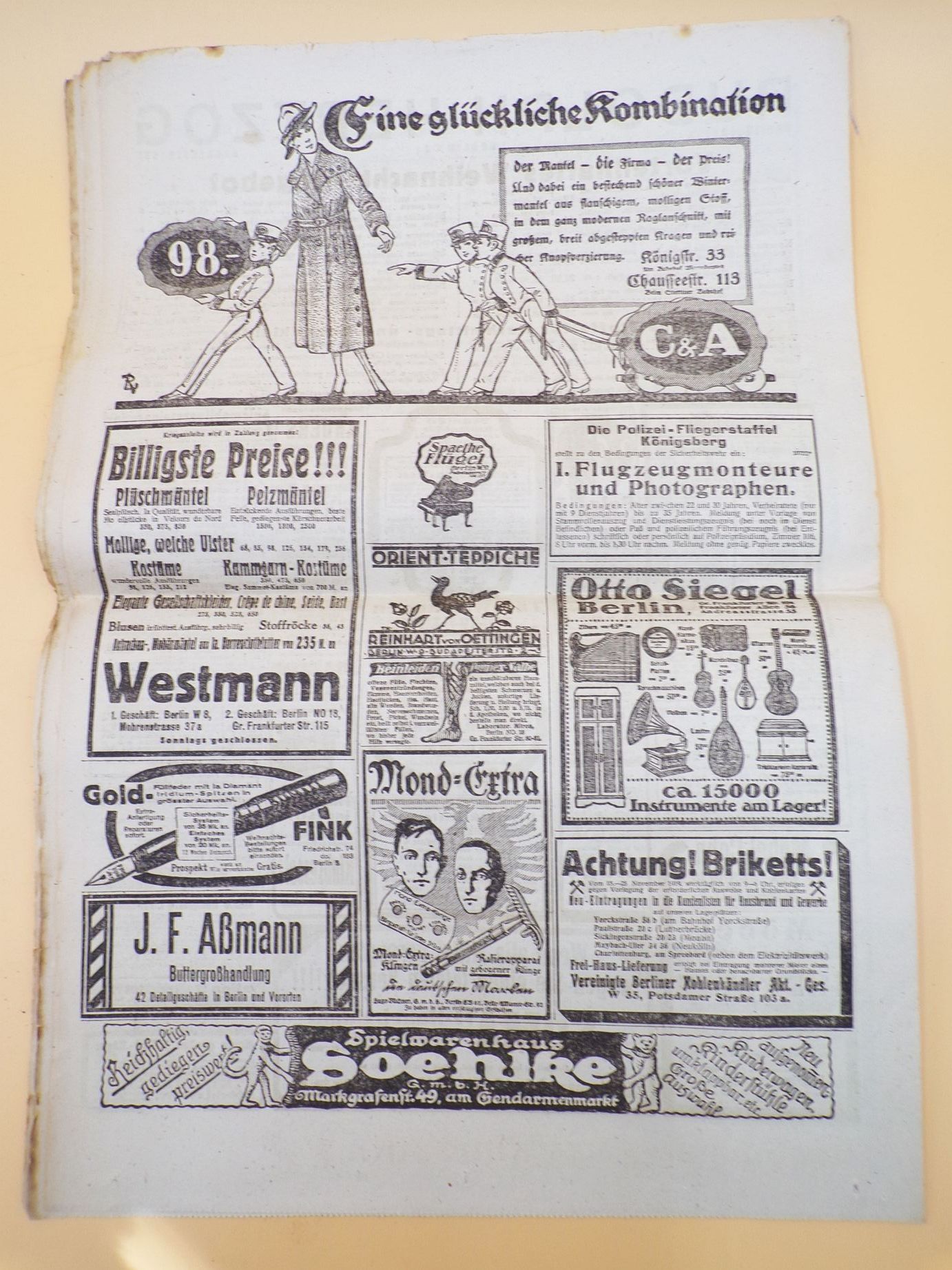 Vorwärts Berliner Volksblatt Zentralorgan der sozialdemokratischen Partei 1919 Vorwärts Berliner Volksblatt Zentralorgan der sozialdemokratischen Partei 1919