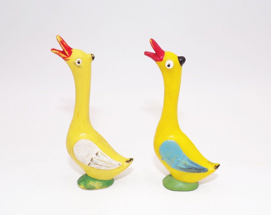 DDR Figur Gans PGH Effelder Gummi 2 Stück