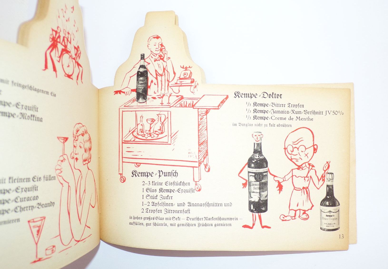 Alte Cocktail Rezepte 1930 er Kempe Oppach Reklame