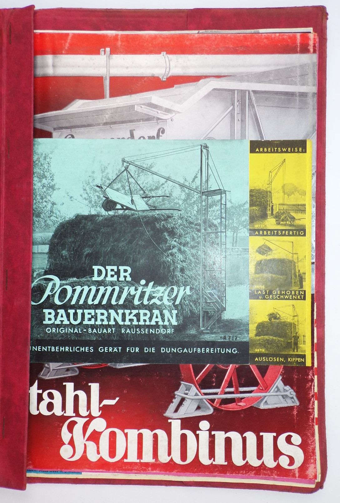 Raussendorf Landtechnik Mappe mit Prospekten um 1935 Reklame Werbung Bauer