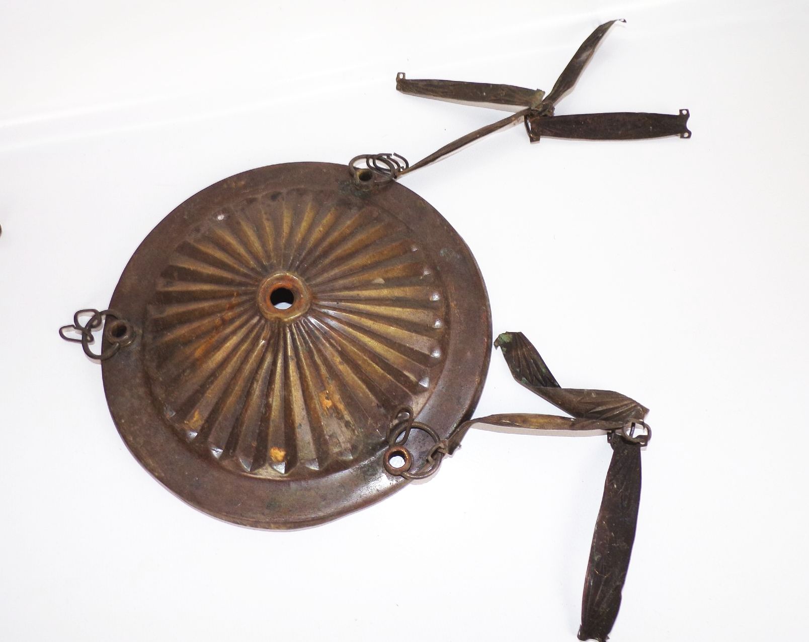 Lampenersatzteile Antik Ketten Baldachin Messingblech um 1900