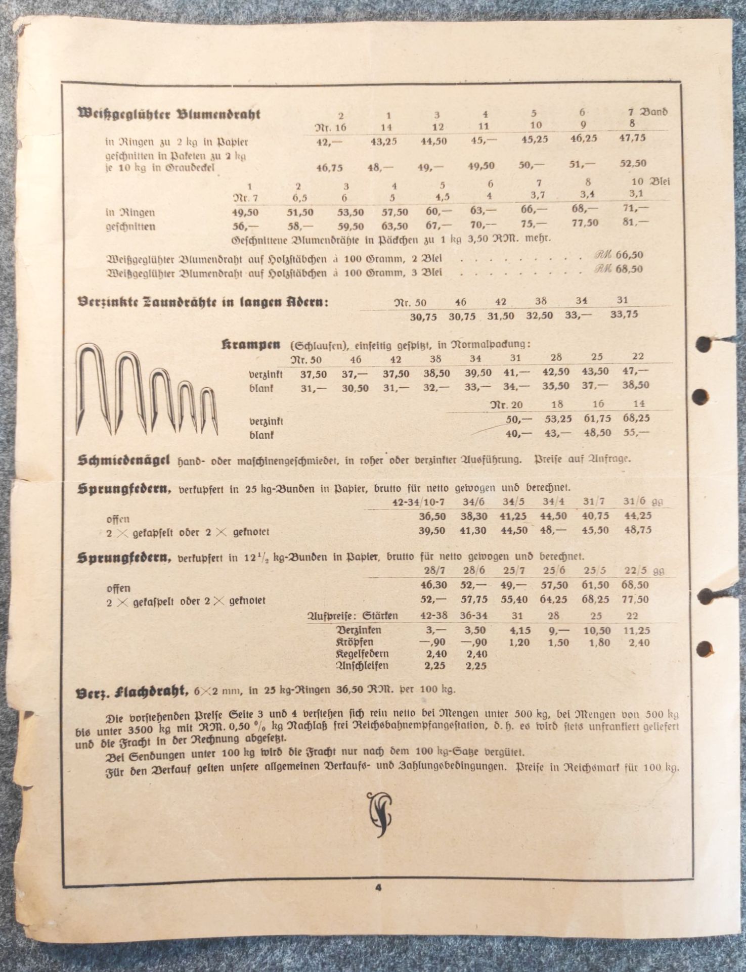 Preisliste 1933 Gebrüder Pfeifer Schmölln Thüringen Preisliste 1933 Gebrüder Pfeifer Schmölln Thüringen