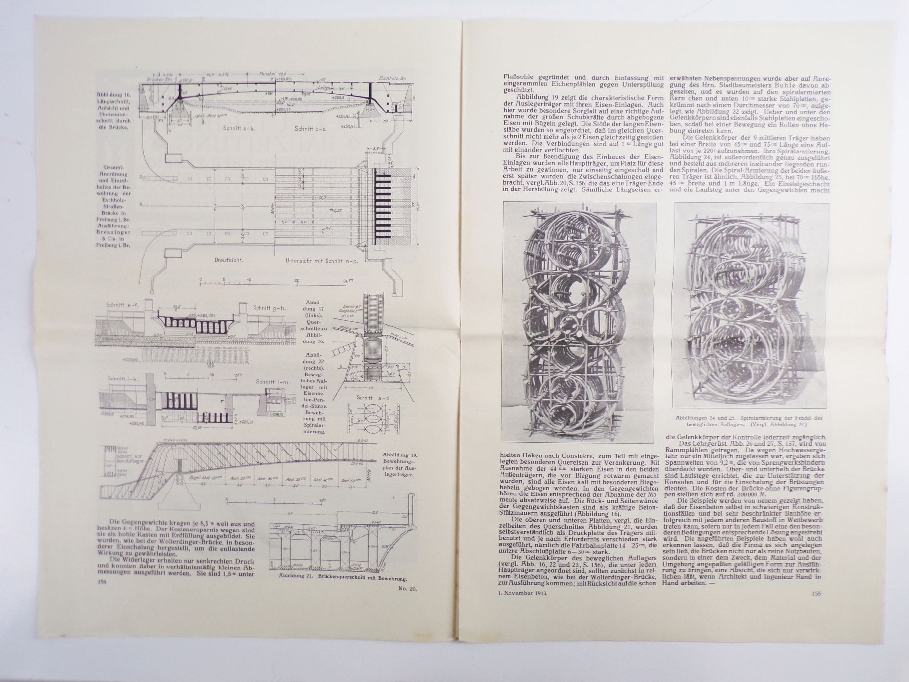 Deutsche Bauzeitung 4 Stück 1913 Bromberg Brückenbau Beton 