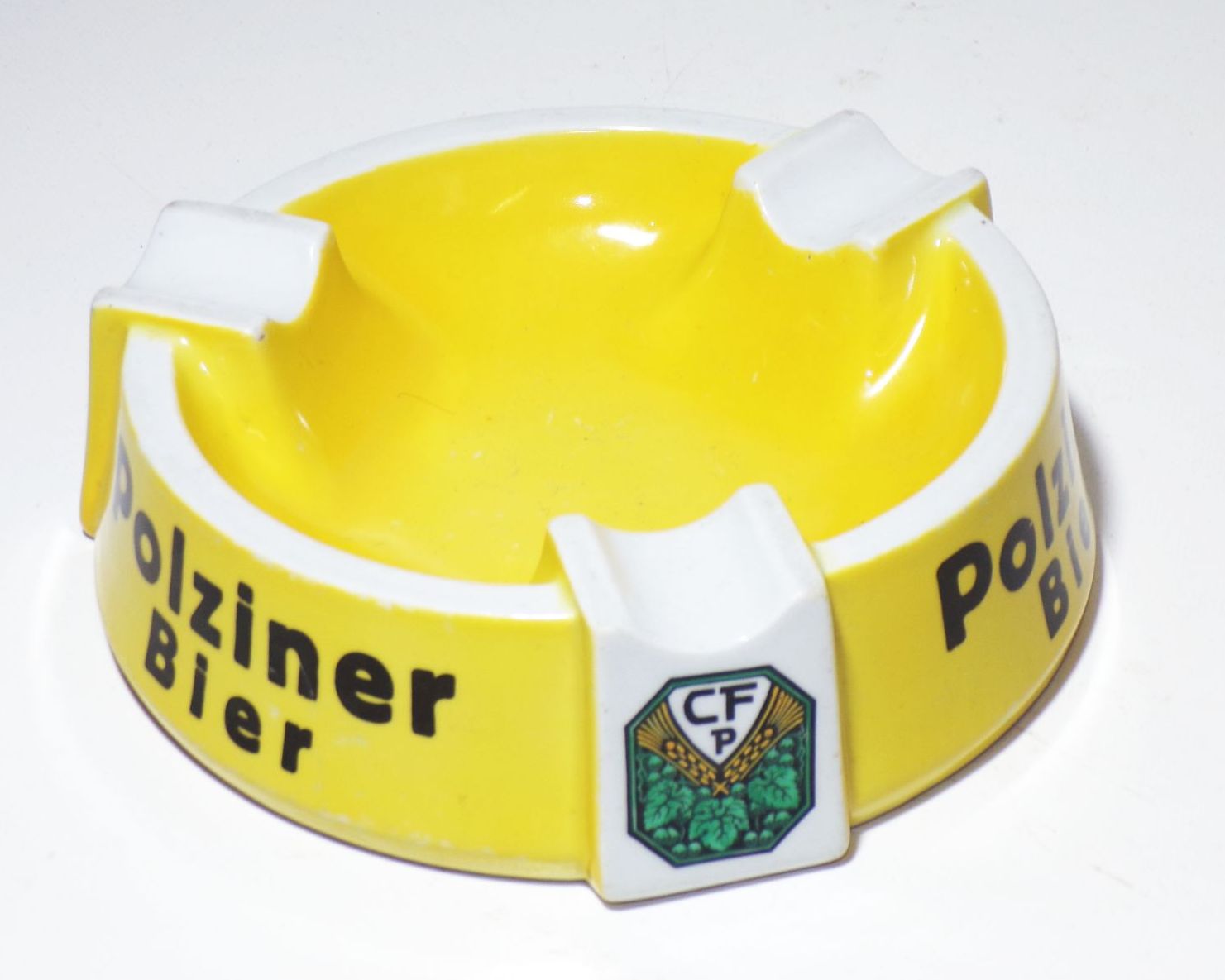 Alter Porzellan Aschenbecher Polziner Bier 1930er Pommern