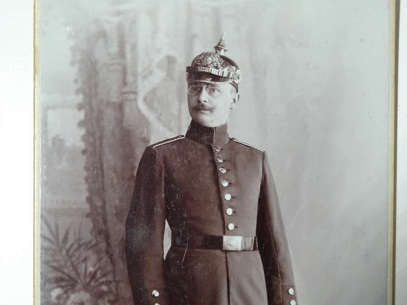 Kabinettfoto Soldat 9 kgl bayerisches IR Wrede Pickelhaube 1905 Würzburg 