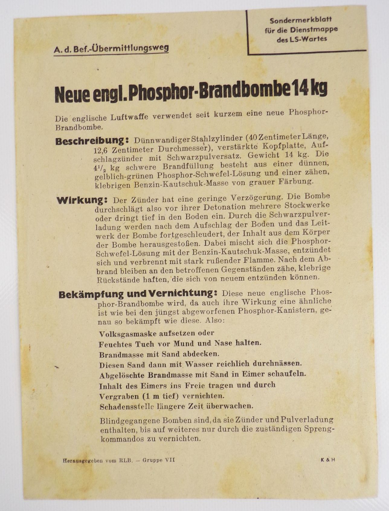 Luftschutz 2 Wk Dokumente Flugblätter Phosphorbomben Kaufbeuren Luftschutz 2 Wk Dokumente Flugblätter Phosphorbomben Kaufbeuren