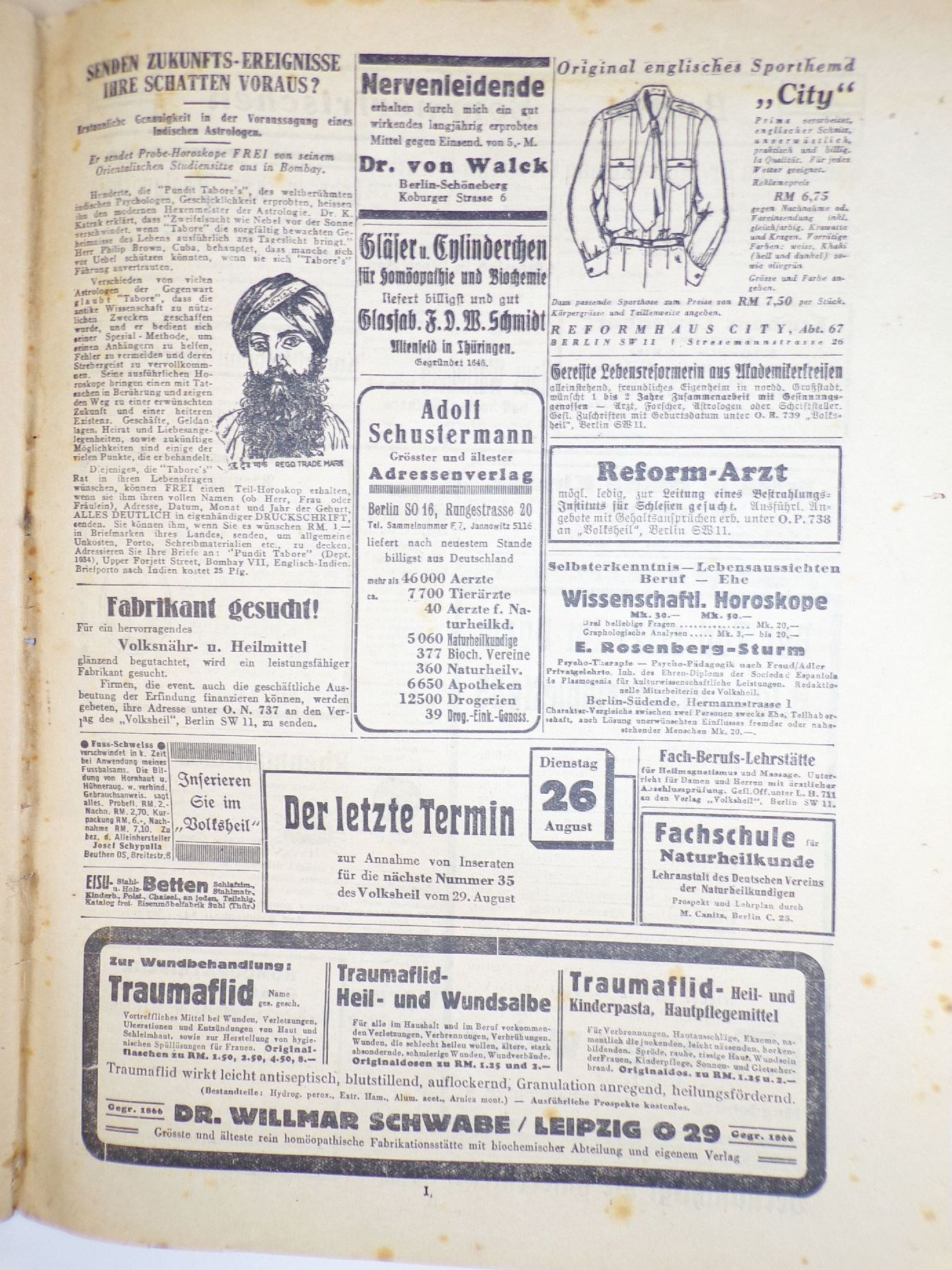 Volksheil 6 Stück Wochenschrift Gesundheit Reform Heilkunde Zeitung Medizin