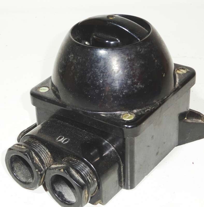 Alter Bakelit Feuchtraum Schalter Stufenschalter XL Industrie Design Loft