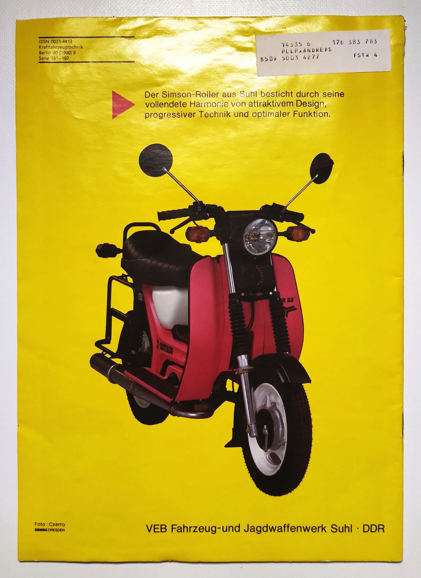 Zeitschrift KFT Nr 6 MZ ETZ 301 150 Offroad 1990 Kraftfahrzeugtechnik Zeitschrift KFT Nr 6 MZ ETZ 301 150 Offroad 1990 Kraftfahrzeugtechnik