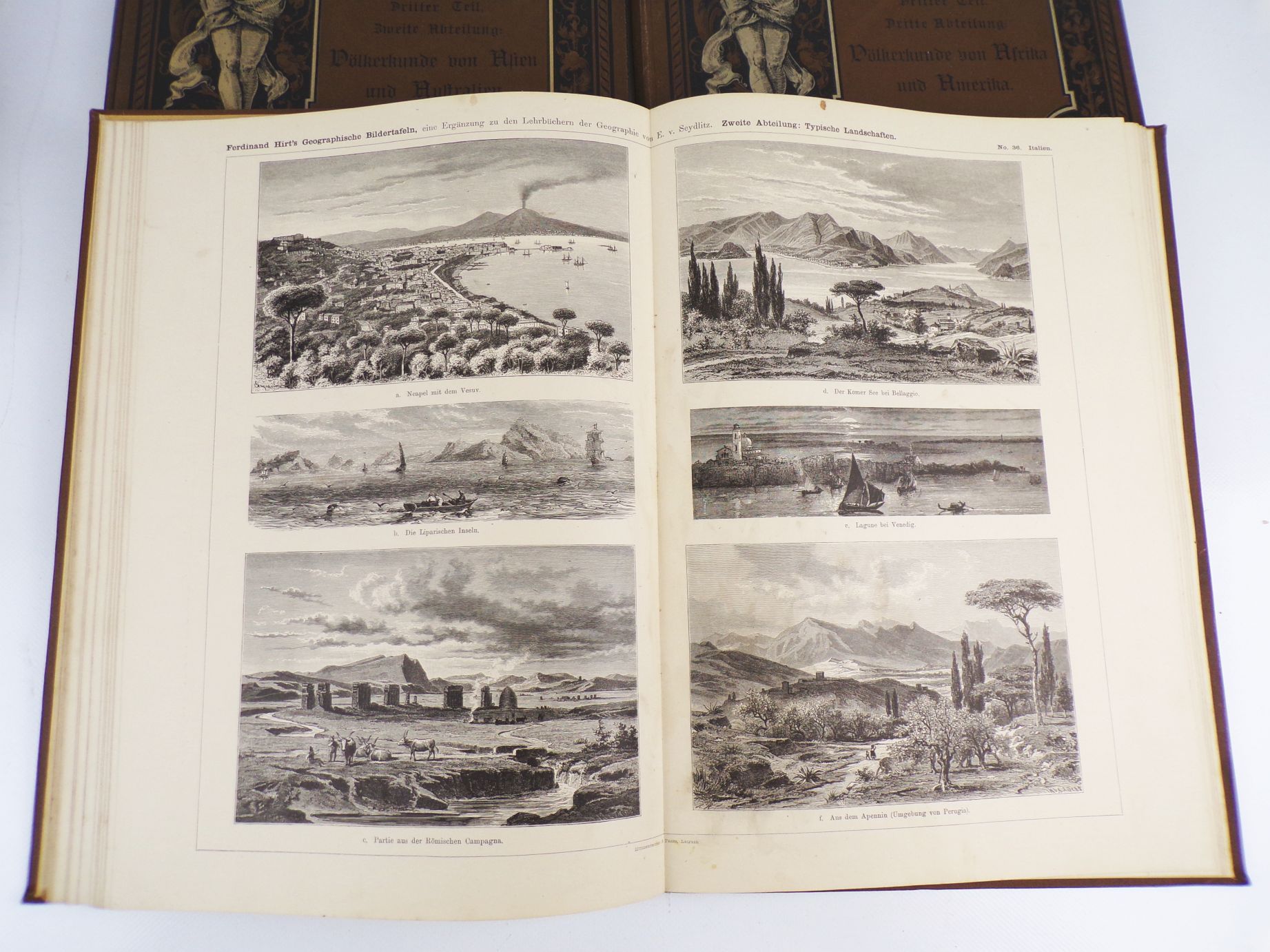 Ferdinand Hirts Geographische Bildertafeln 3 Bücher 1887 