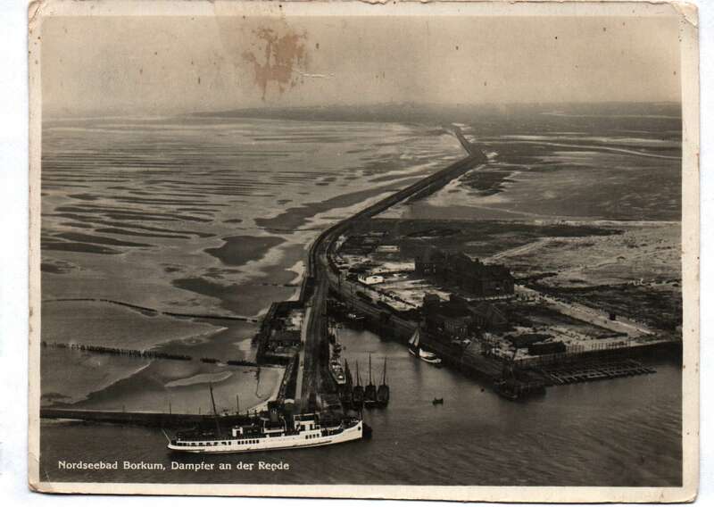 Ak Nordseebad Borkum Dampfer an der Reede 1923