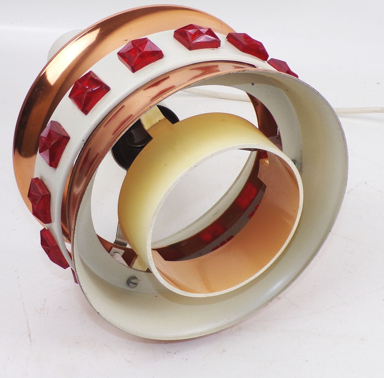 DDR Deckenleuchte Kupfer Optik Space Age 70er Jahre Deko Lampe