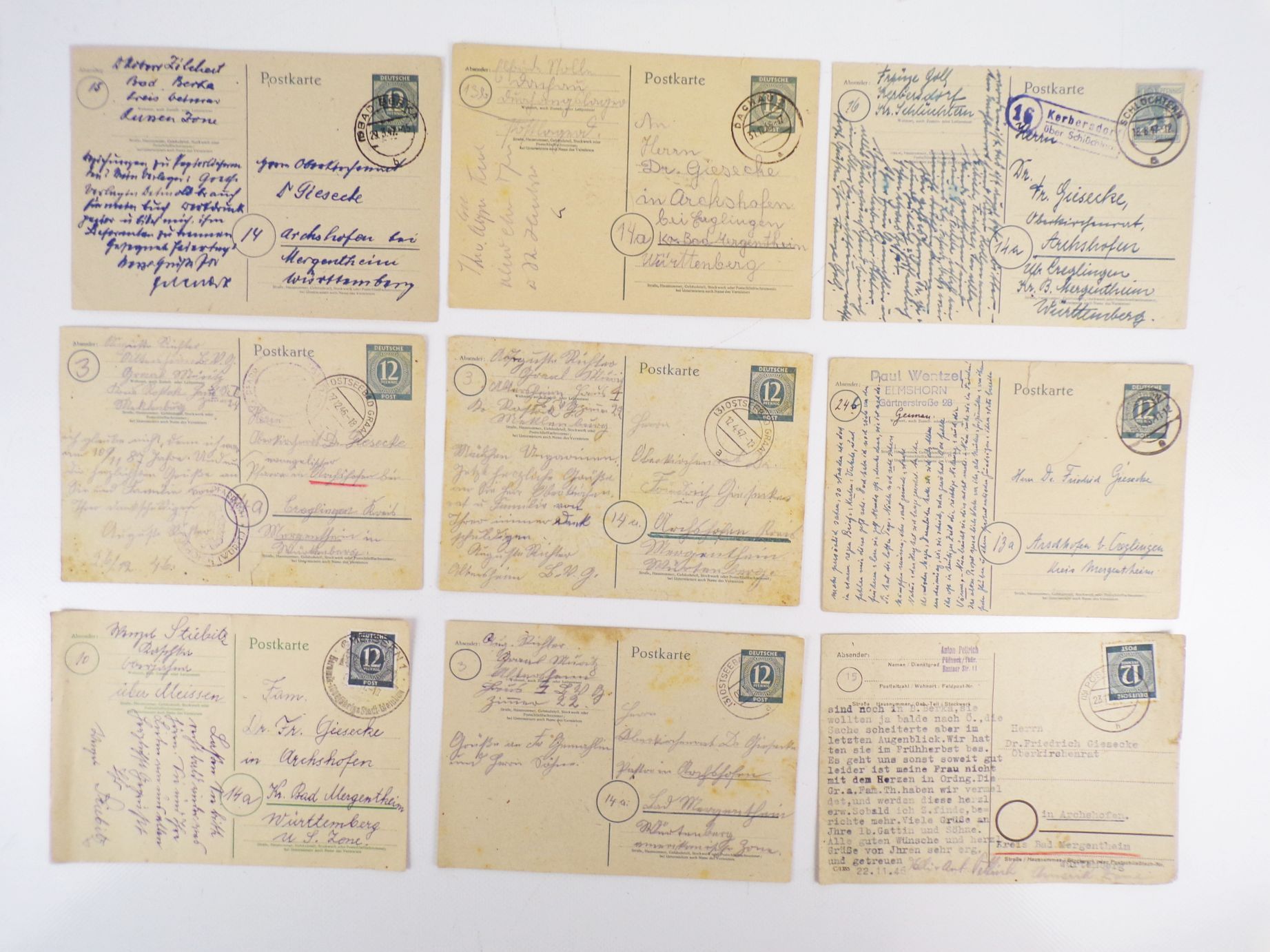 Briefe Ganzsachen Konvolut Alliierte Besatzung 1947 Fundgrube 