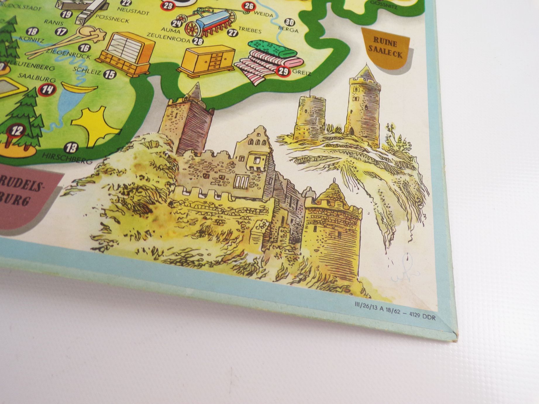 Eine Reise durch Thüringen DDR Würfelspiel 1962 Eine Reise durch Thüringen DDR Würfelspiel 1962