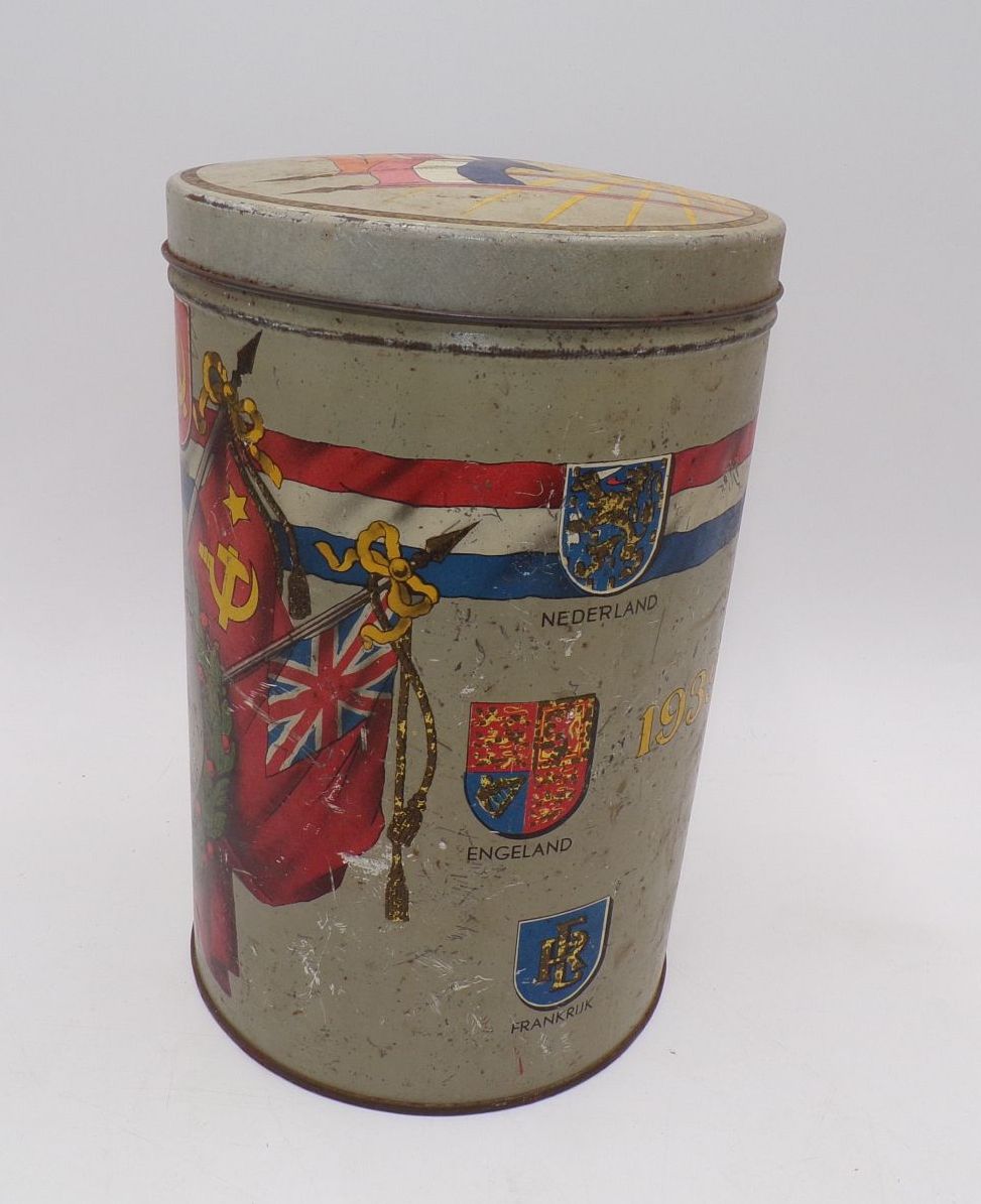 Blechdose 1945 Kai-shek Stalin Roosevelt Churchill Alliierte 