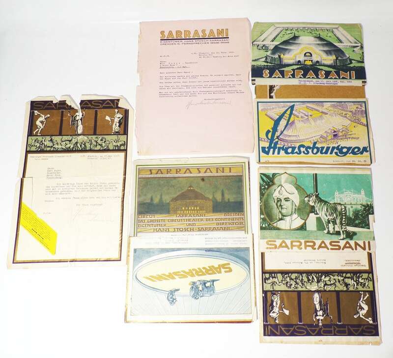 Sarrasani Konvolut Dokumente Briefköpfe Papiere vor 1945 Zirkus Circus