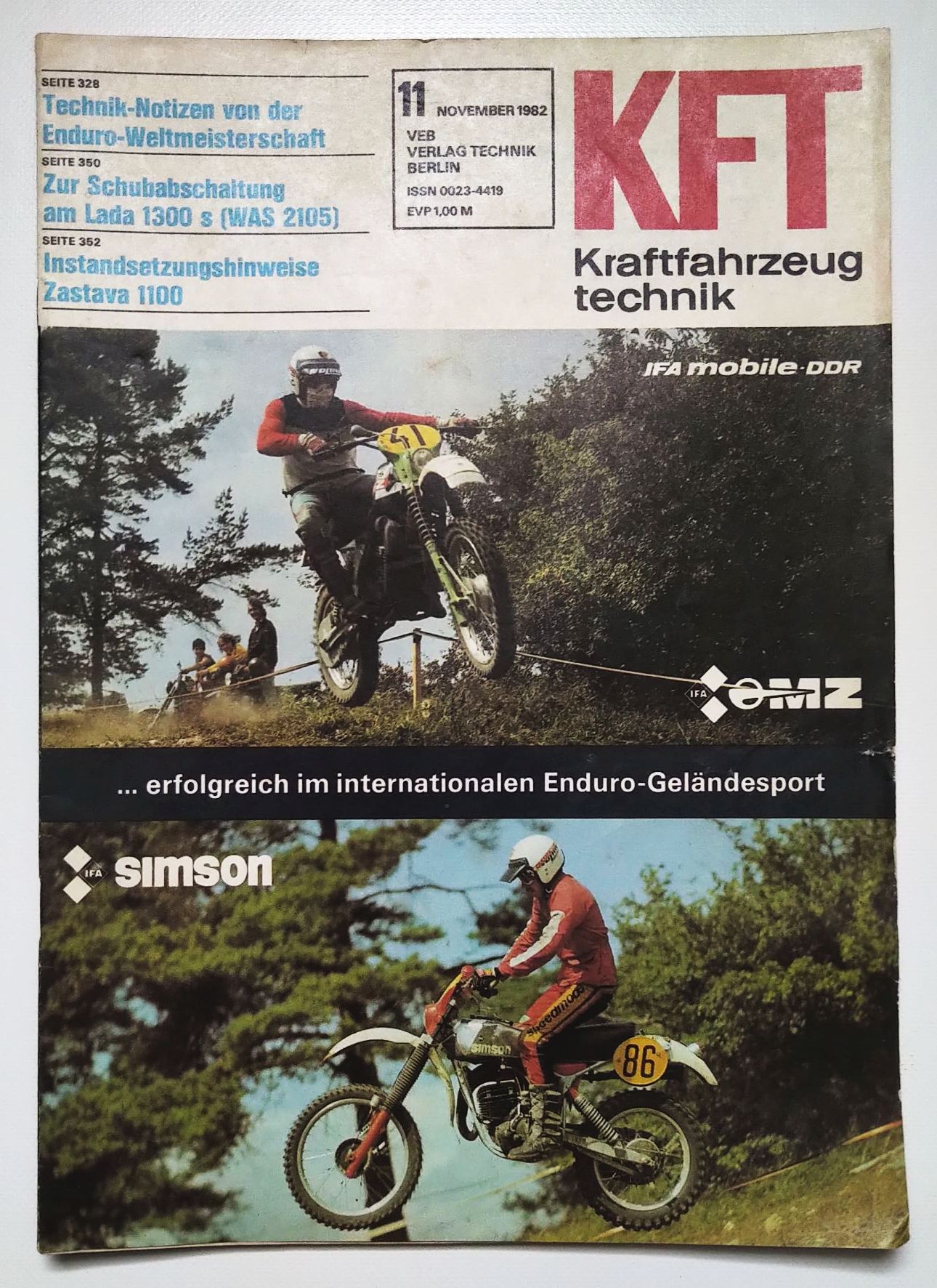 KFT Zeitschrift Nr 11 OMZ SIMSON Enduro 1982 DDR Kraftfahrzeugtechnik KFT Zeitschrift Nr 11 OMZ SIMSON Enduro 1982 DDR Kraftfahrzeugtechnik
